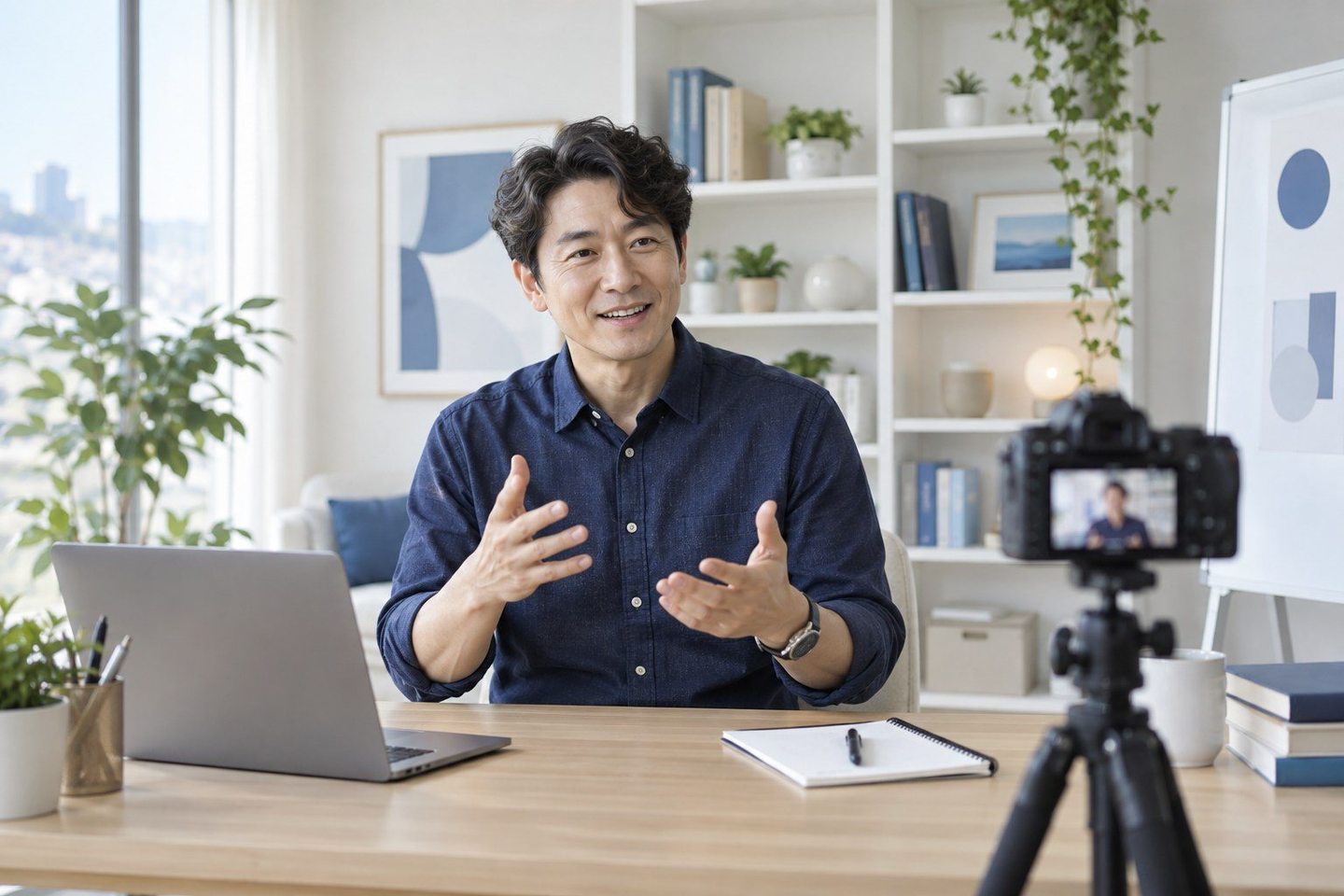 매장 안에서 휴대용 기기를 점검하는 남성 — 개인회생자 PG 카드결제 당일정산당일정산, 익일과 뭐가 다를까요? 장사 흐름만 들려주세요. 맞는 쪽을 같이 골라 드려요.
